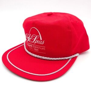Vintage St Louis Gateway Arch 1990‎ Trucker Leather Strapback Rope Hat Golf Cap